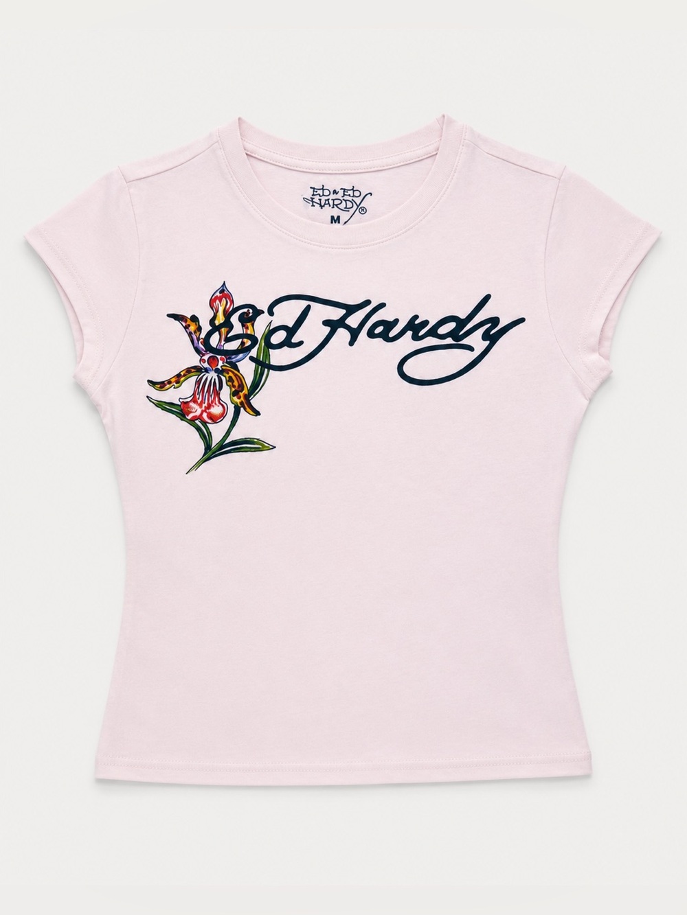 Ed Hardy Swallow Tattoo Graphic T-Shirt White Y2K Streetwear Tee Size M